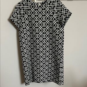 Zara Black and White Patterned Mini Dress